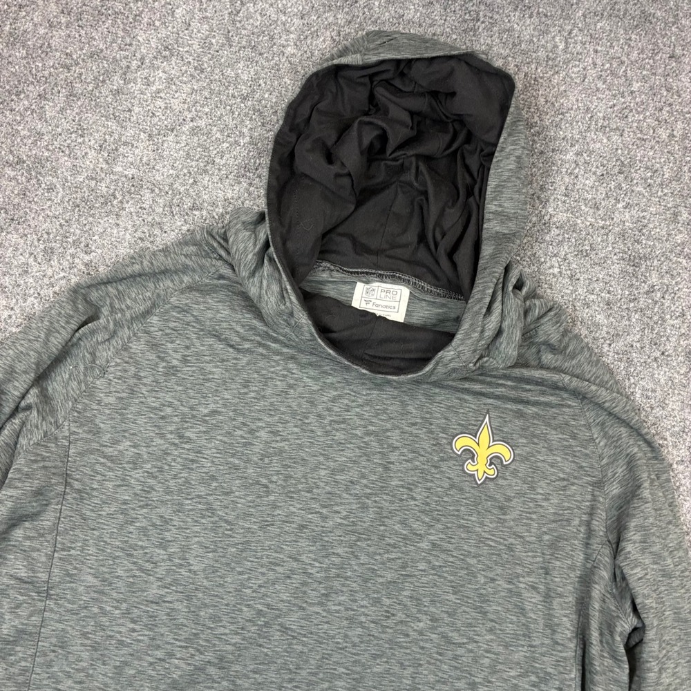 NFL Pro Line Fanatics New Orleans Saints Hoodie Grey Heather Mens 2XL Pullover